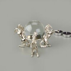 Deco Atlı Cam Top Dekor - Silver - 11 cm