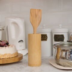 Zeytin Ağacı Düz Spatula - Açık Kahverengi - 30 cm