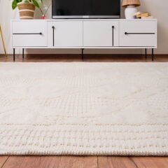 Soft Ruut Rutenna Halı - Ekru - 160x230 cm