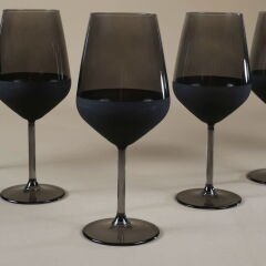 Matte 4'lü Ayaklı Bardak - Siyah - 490 ml