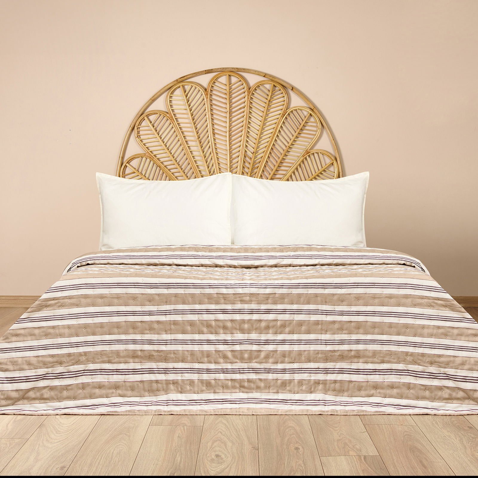 Soft Galler Tek Kişilik Yatak Örtüsü - Bej - 160x230 cm