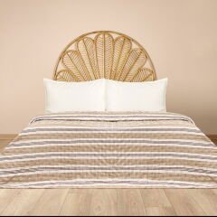 Soft Galler Tek Kişilik Yatak Örtüsü - Bej - 160x230 cm