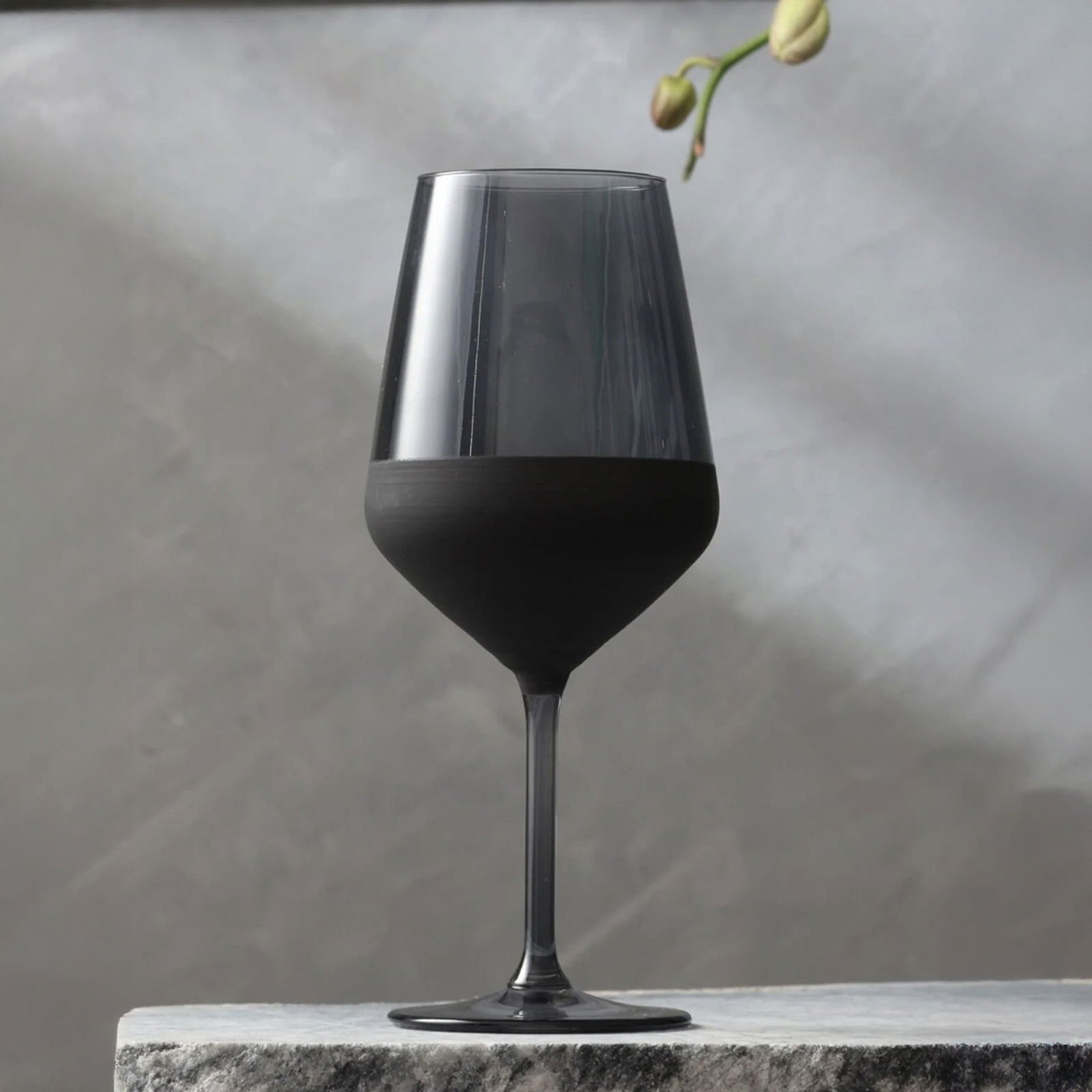 Matte 4'lü Ayaklı Bardak - Siyah - 490 ml