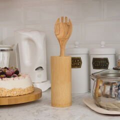 Zeytin Ağacı Servis Kaşığı - Açık Kahverengi - 30 cm