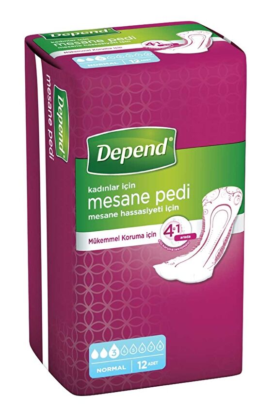 Depend Kadın Mesane Pedi Normal 12'li