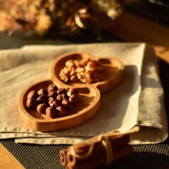 Amor 2 Bölmeli Kalp Çerezlik - Açık Kahverengi - 19,5 cm