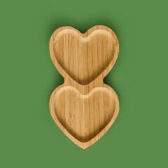 Amor 2 Bölmeli Kalp Çerezlik - Açık Kahverengi - 19,5 cm