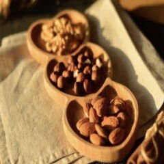 Amor 3 Bölmeli Kalp Çerezlik - Açık Kahverengi - 27 cm