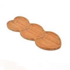 Amor 3 Bölmeli Kalp Çerezlik - Açık Kahverengi - 27 cm