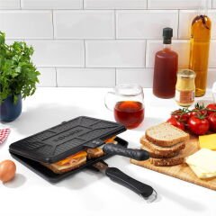 Tastemake Döküm Ocak Üstü Tost Izgara - Siyah - 20x26 cm