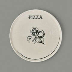 Kitchen Gourmet Pizza Tabağı - Krem / Siyah - 30 cm