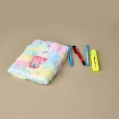 Peluş Hatıra Defteri - Renkli - 22x16 cm