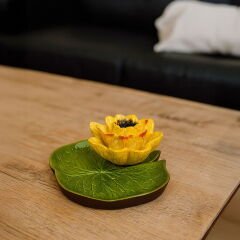 Deco Lotus Dekoratif Tabak - Sarı - 12 cm