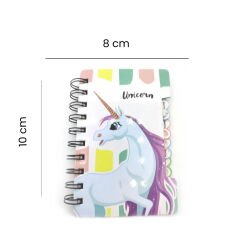 A6 Unicorn Not Defteri - Renkli - 8x10x2 cm