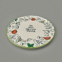 Kitchen Gourmet The Most Delicious Pizza Tabağı - Krem / Siyah - 30 cm