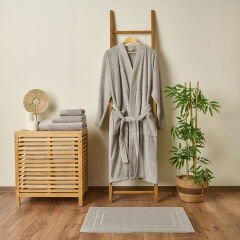 Soft Premium Unisex Bornoz - Gri - S / M