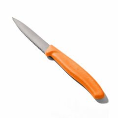 6.7636.L119 Tırtıklı Soyma Bıçağı - Turuncu - 8 cm