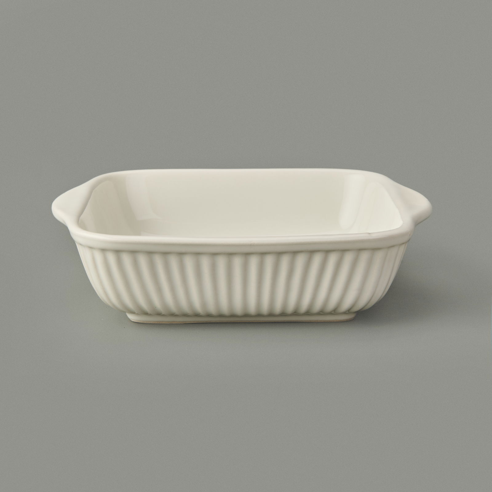 Porselen Büyük Boy Fırın Kabı - Krem - 25x21 cm