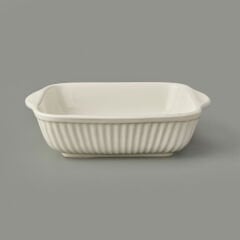 Porselen Büyük Boy Fırın Kabı - Krem - 25x21 cm