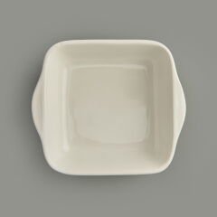 Porselen Büyük Boy Fırın Kabı - Krem - 25x21 cm