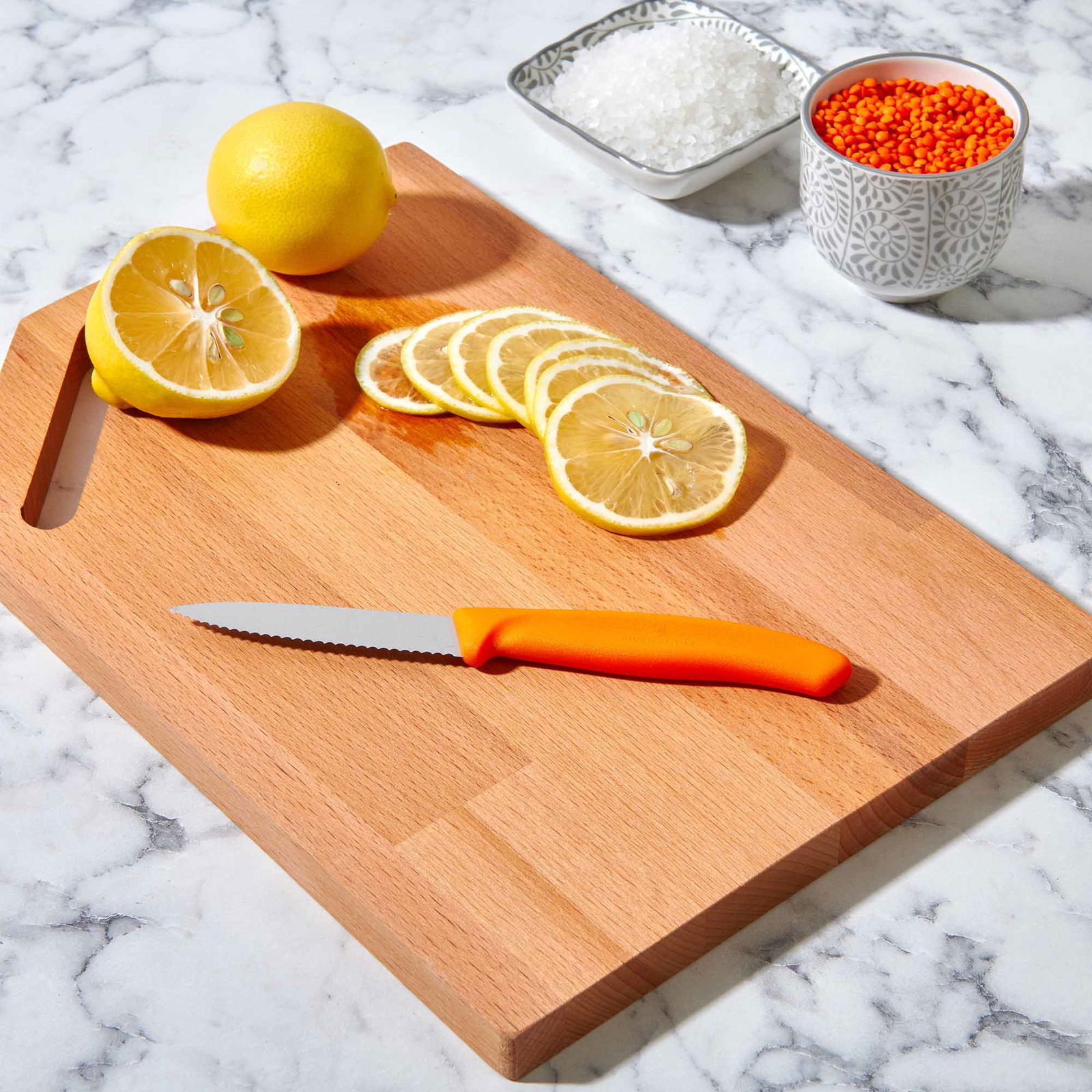 6.7636.L119 Tırtıklı Soyma Bıçağı - Turuncu - 8 cm