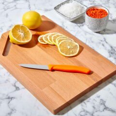 6.7636.L119 Tırtıklı Soyma Bıçağı - Turuncu - 8 cm