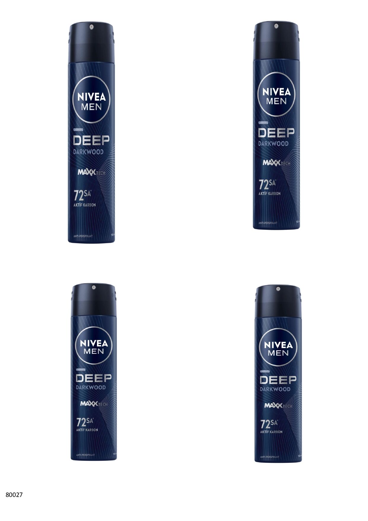80027 NIVEA MEN DEEP DARKWOOD SPREY  4 ADET