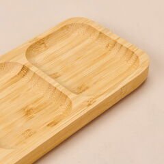 Houseware Bambu Servis Tabağı - Açık Kahverengi - 33 cm