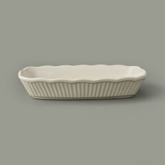 Porselen Fırın Kabı - Krem - 27x17 cm