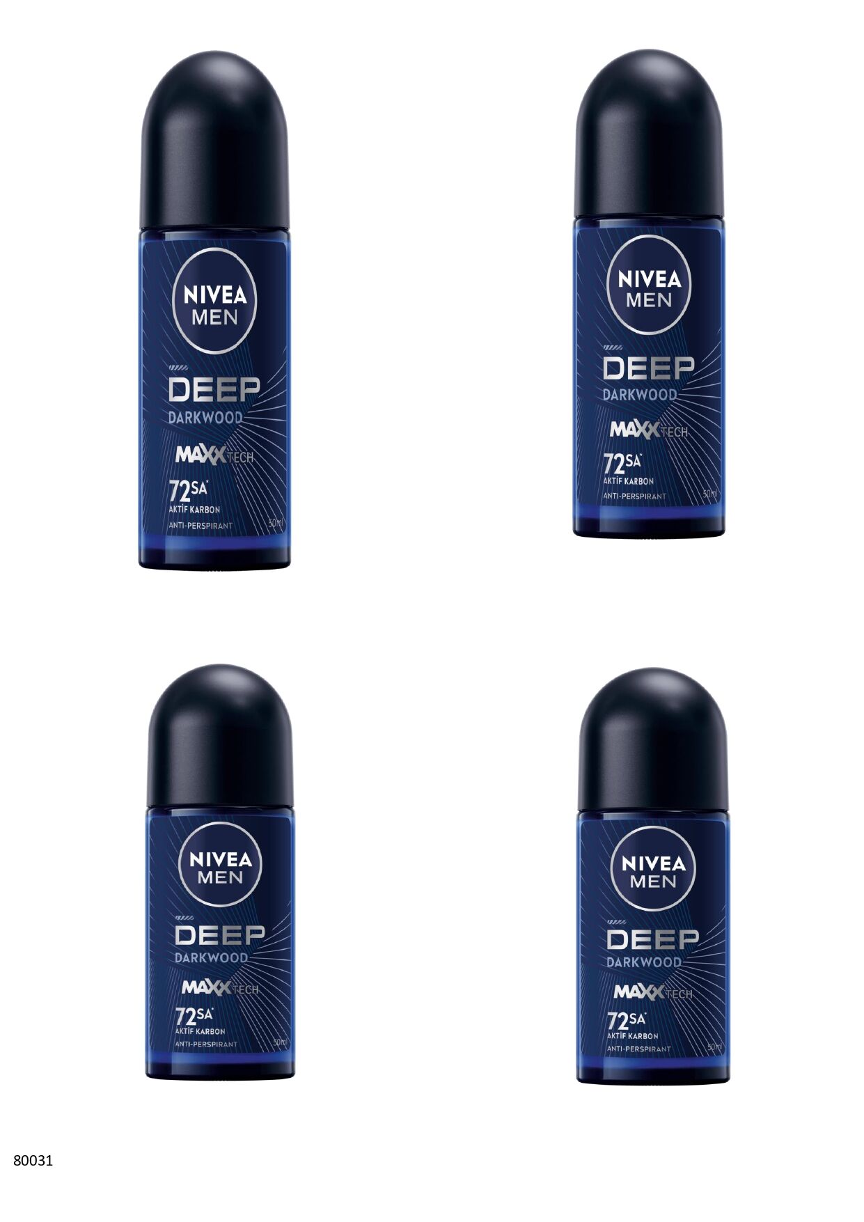 80031 NIVEA MEN DEEP DARKWOOD ROLL-ON  4 ADET