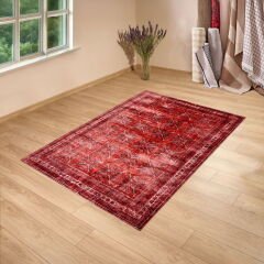 Soft Farah Makine Halısı - Kırmızı - 160x230 cm