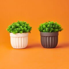 Dekor Saksılı Yapay Çiçek - Asorti - 14x14 cm