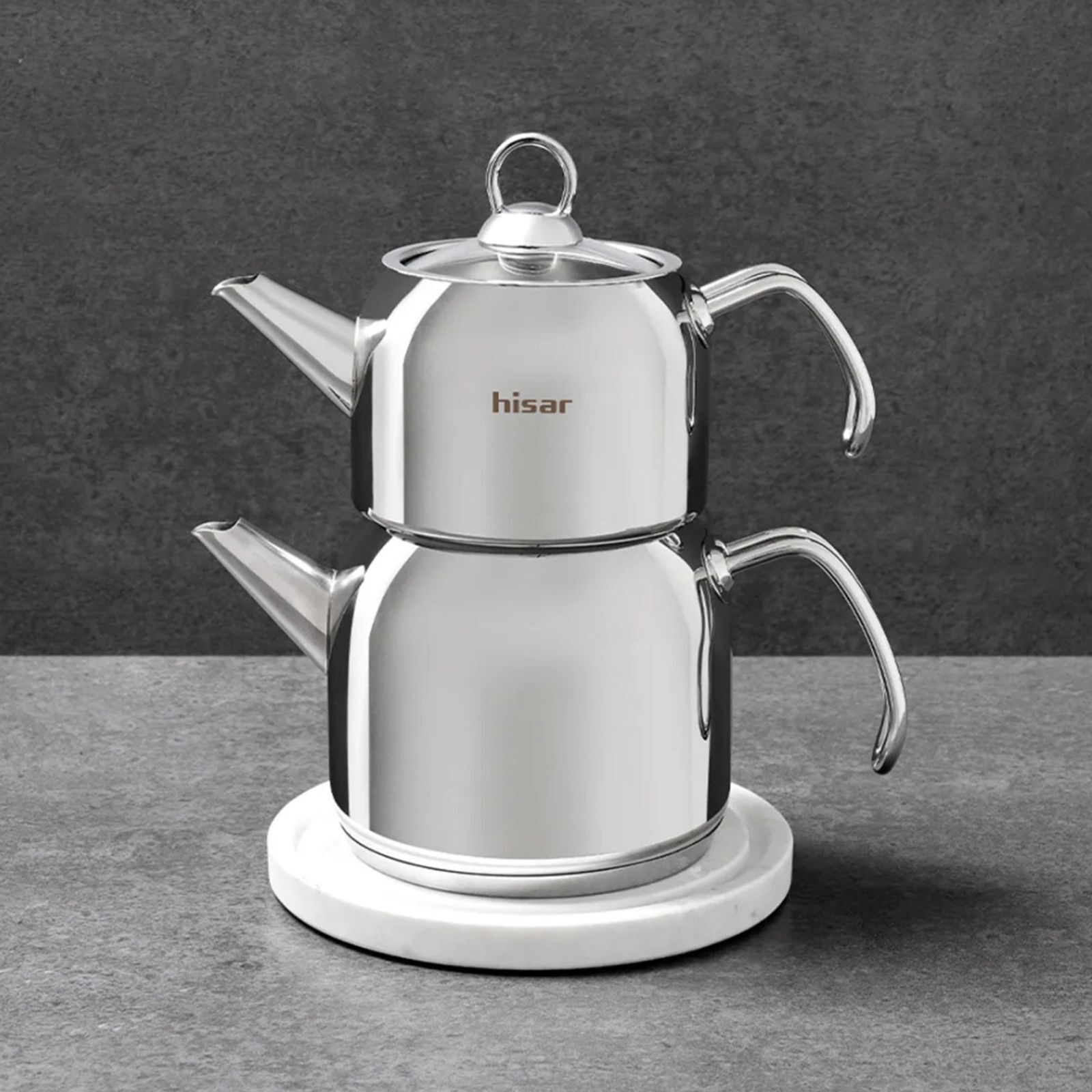 Satürn Çelik Çaydanlık - Inox - 2 lt + 1 lt