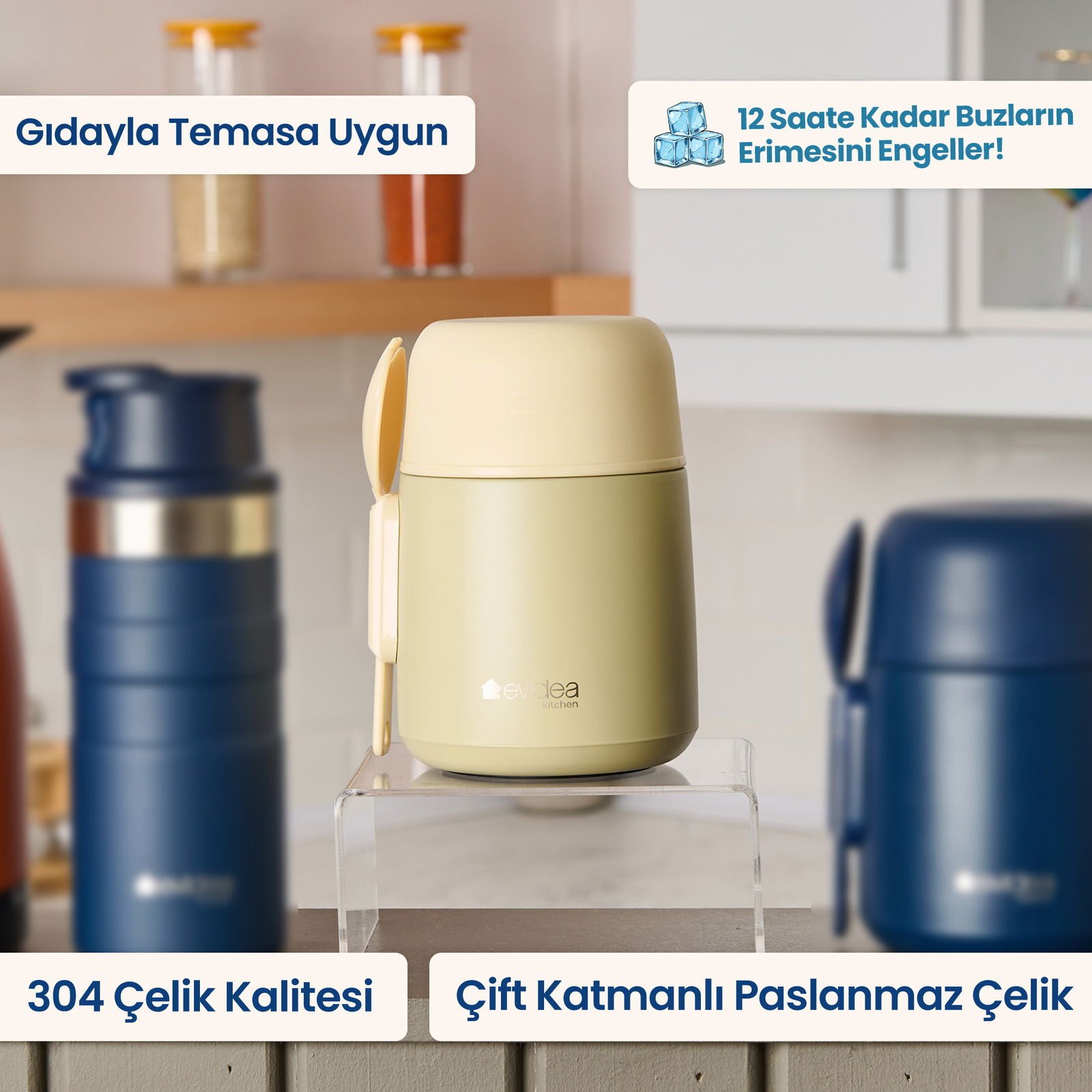 Kitchen Yemek Termosu - Bej - 500 ml