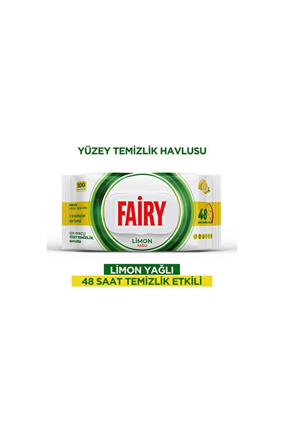 Fairy Yüzey Temizleme Havlusu Limon Yağlı 100'lü