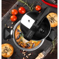 Efes Düdüklü Tencere - Inox / Siyah - 7 lt