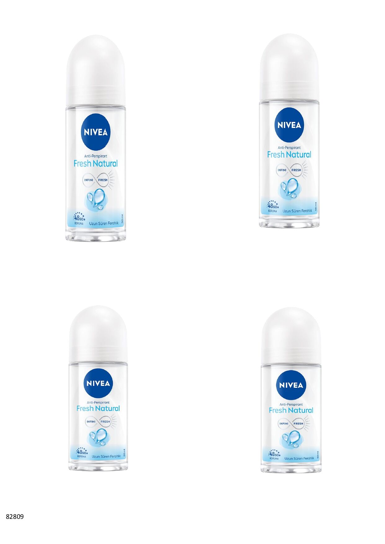 82809 NIVEA FRESH NATURAL ROLL-ON  4 ADET