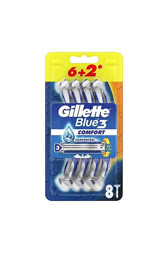 Gillette Blue3 Tıraş Bıçağı 6+2 Comfort