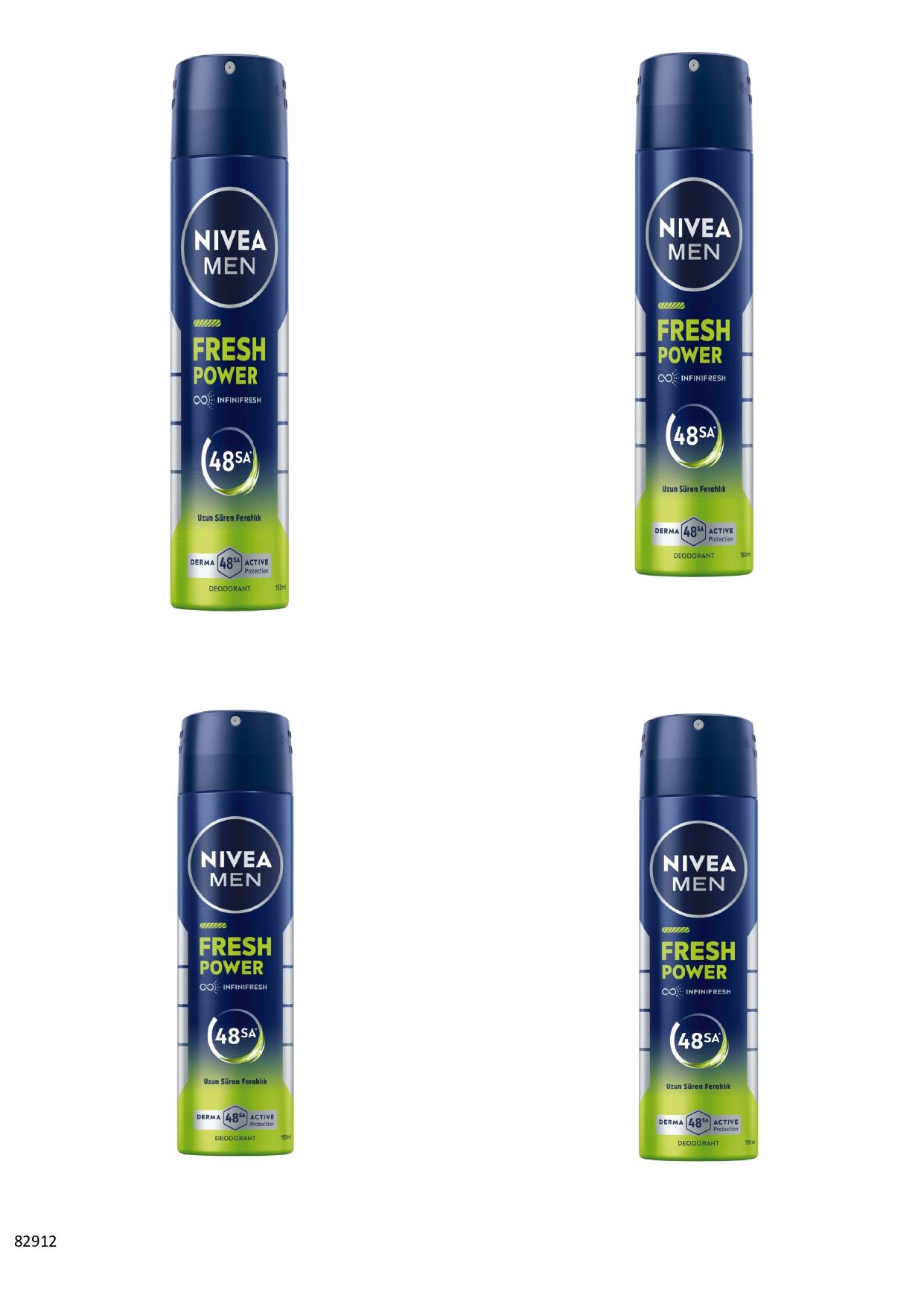82912 NIVEA MEN FRESH POWER SPREY  4 ADET