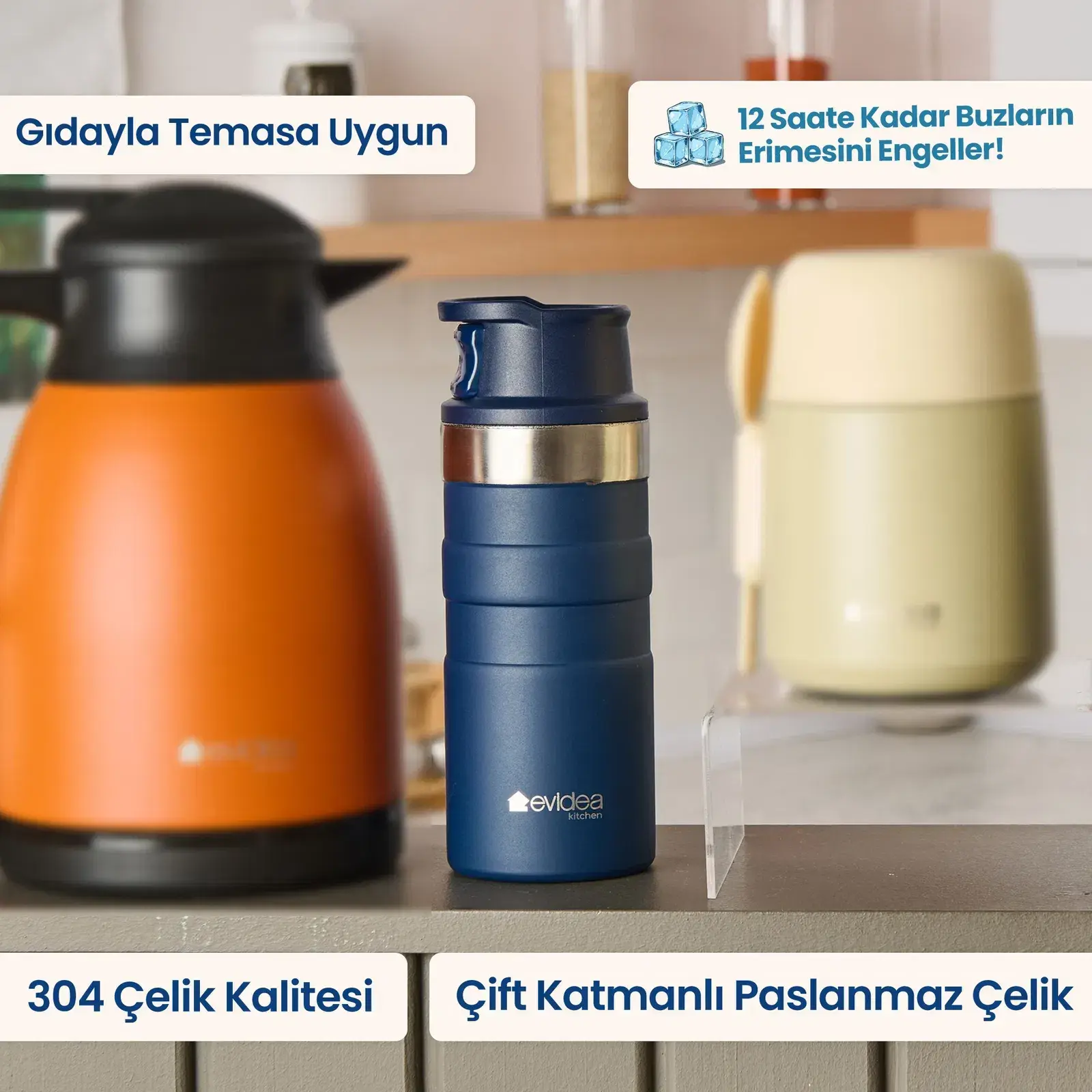 Kitchen Bireysel Termos - Lacivert - 350 ml