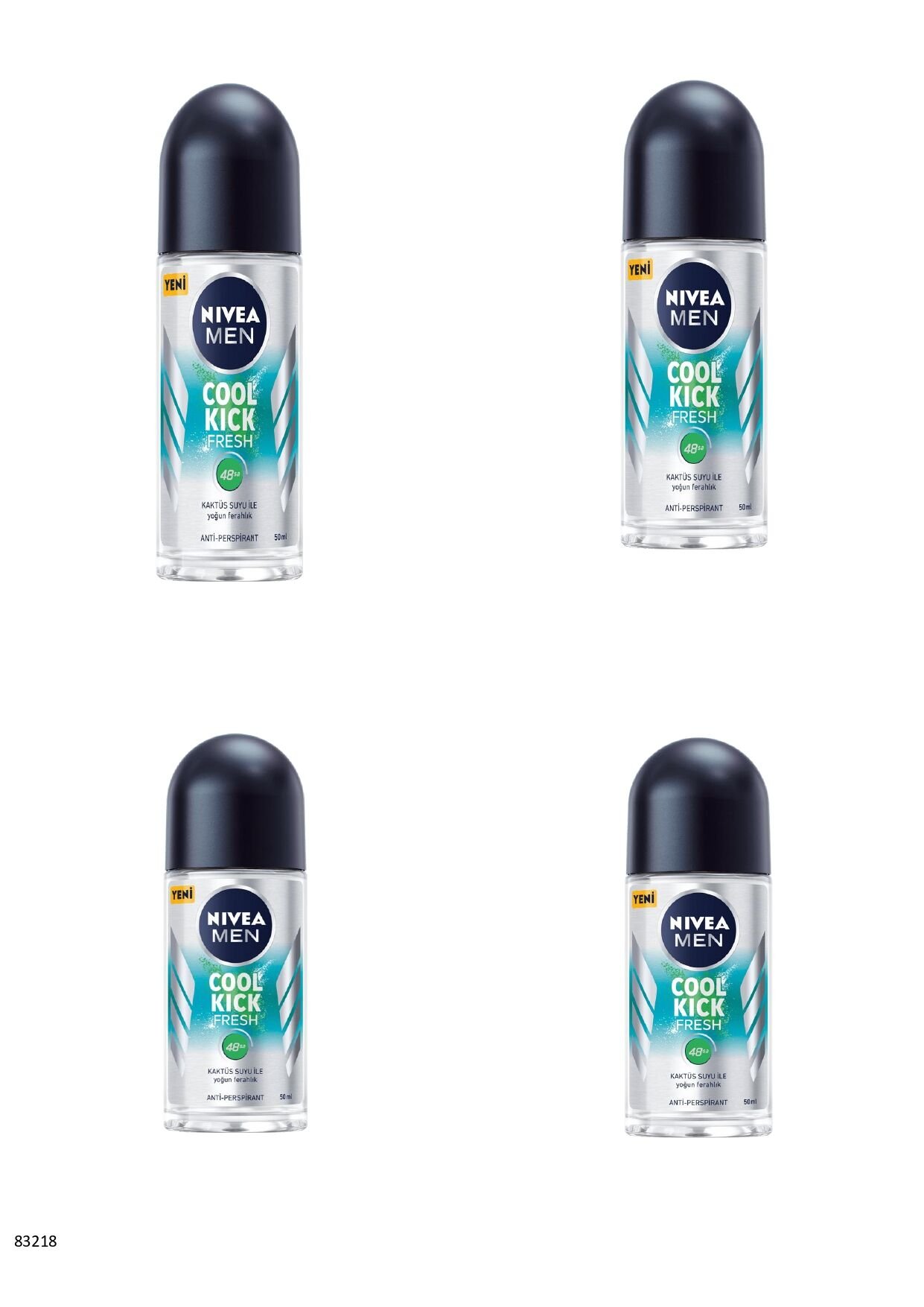 83218 NIVEA MEN COOL KICK FRESH ROLLON  4 ADET