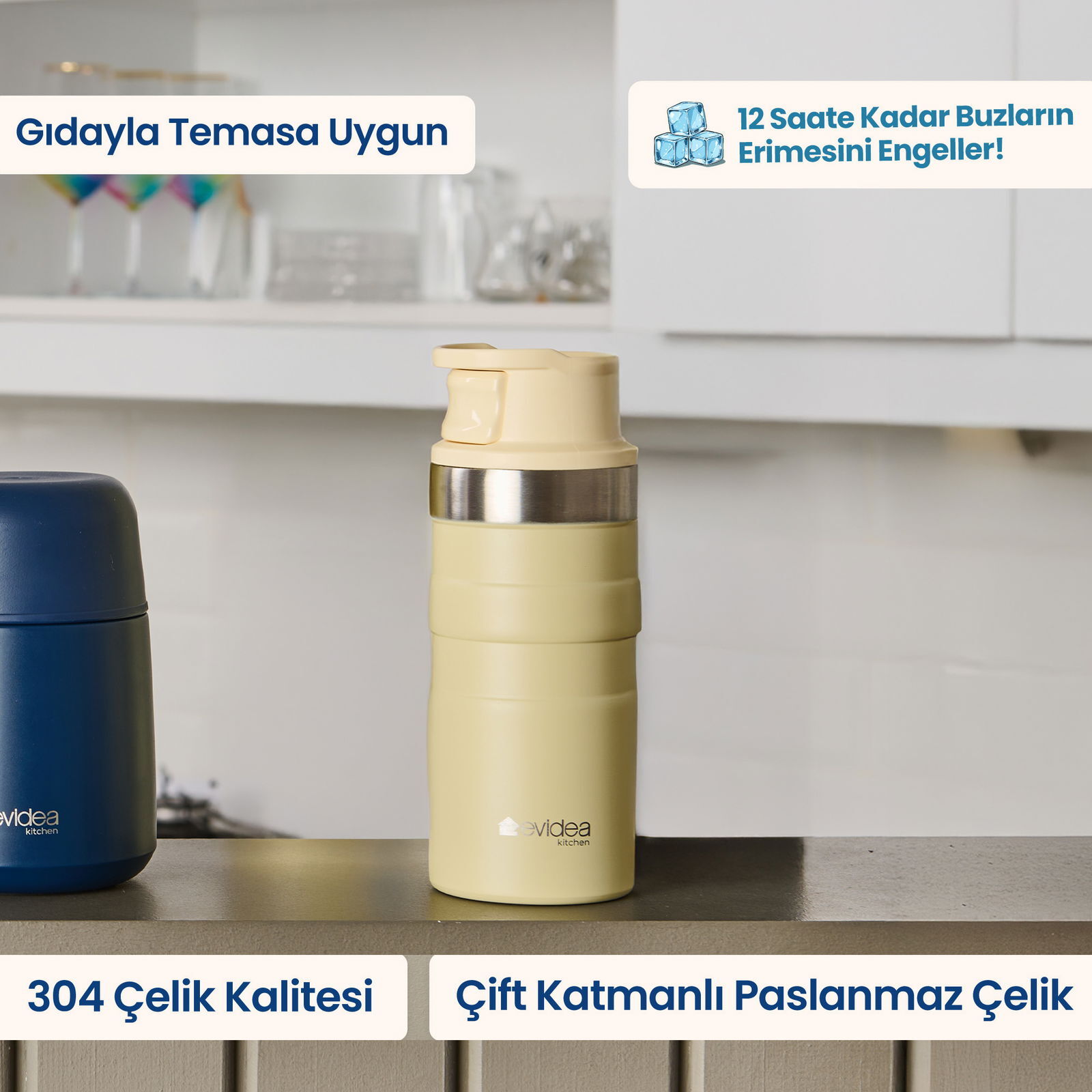 Kitchen Bireysel Termos - Bej - 350 ml
