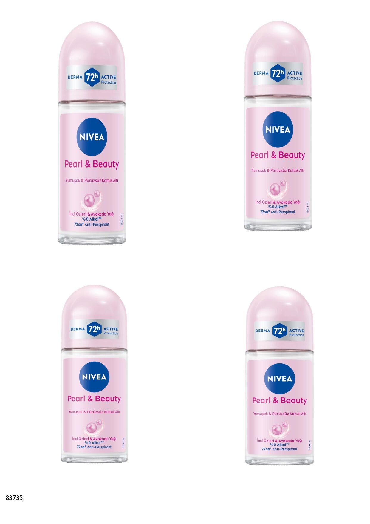 83735 NIVEA PEARL  BEAUTY ROLL-ON  4 ADET