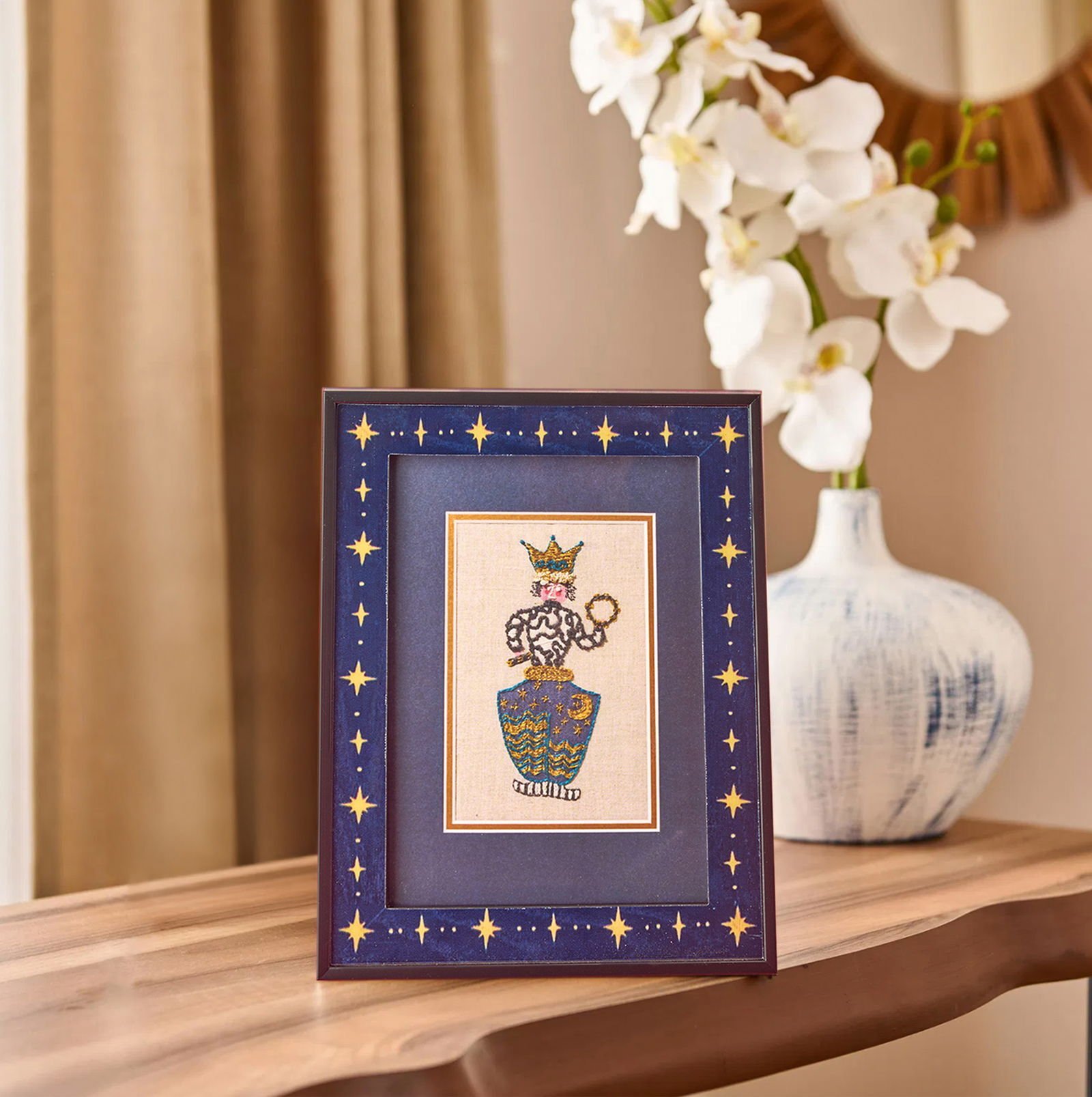 Deco İnstrumentistas Çerçeve - Lacivert / Beyaz - 15x21 cm