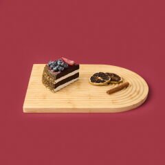 Lena Bambu Sunum Tahtası - Açık Kahverengi - 33x24 cm