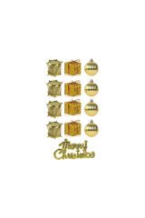 Yılbaşı Ağacı Süsü Dekoratif 4cm Karma Set 12 Li̇