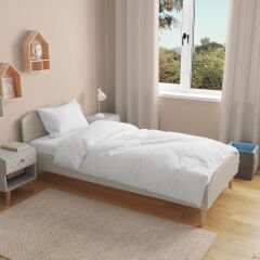 Soft Oxford Yastıklı Tek Kişilik Nevresim Takımı - Beyaz