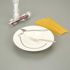 Kitchen Fettuccine Makarna Tabağı - Beyaz - 27 cm