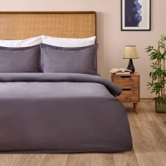 Soft Oxford Yastıklı Çift Kişilik Nevresim Takımı - Antrasit
