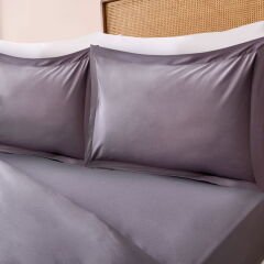 Soft Oxford Yastıklı Çift Kişilik Nevresim Takımı - Antrasit